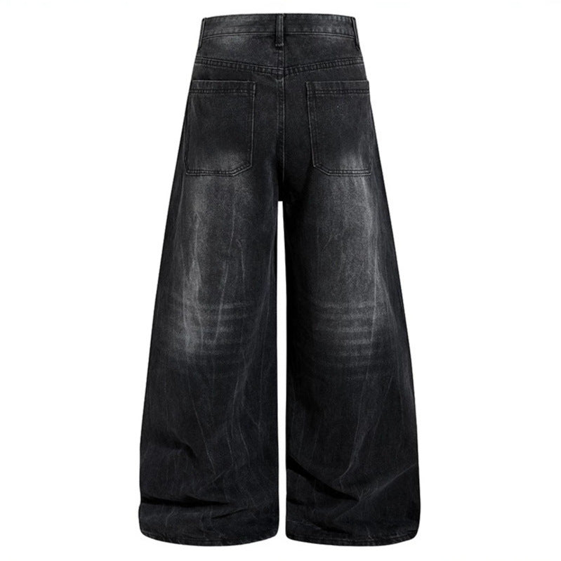 Damen High‑Waist weite Denim‑Culotte mit Metallnieten und Balloon‑Silhouette Drune