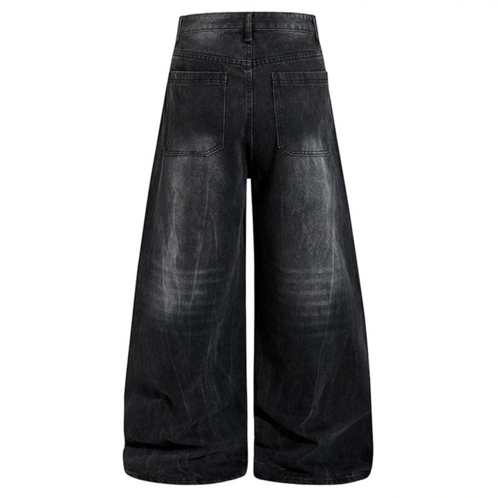 Damen High‑Waist weite Denim‑Culotte mit Metallnieten und Balloon‑Silhouette Drune