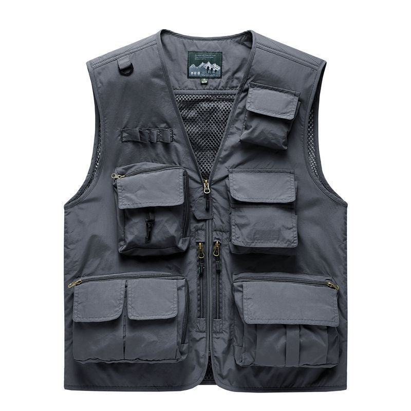 Unisex Multifunktionale Utility‑Weste mit Mesh‑Rücken und vielfachen Taschen Drune