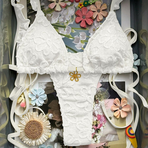 Damen Blumenverziertes Bikini-Set Drune