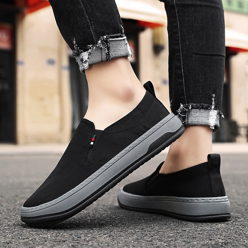 Herren Minimalistischer Slip-On City-Sneaker aus Mikrofaser mit stoßdämpfender Komfortsohle Drune