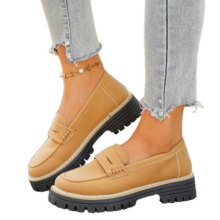 Damen Klassische Loafer mit robuster Profilsohle und gepolstertem Komfortfußbett Drune