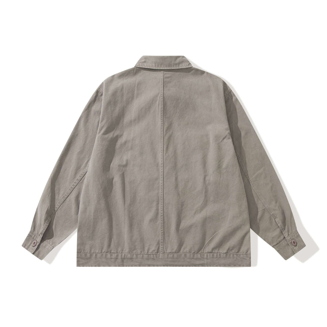 Herren Boxy-Canvas Utility-Blousonjacke mit großen Pattentaschen Drune
