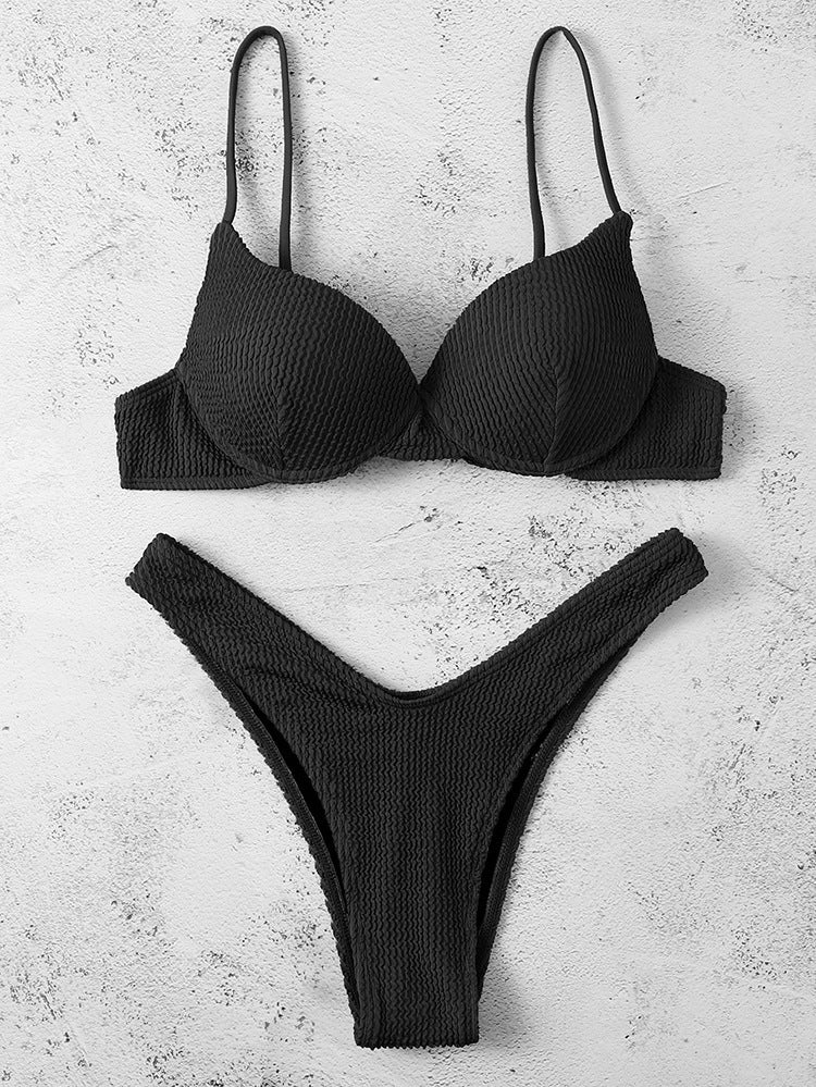 Damen Push-Up-Bikini mit strukturierter Oberfläche Drune