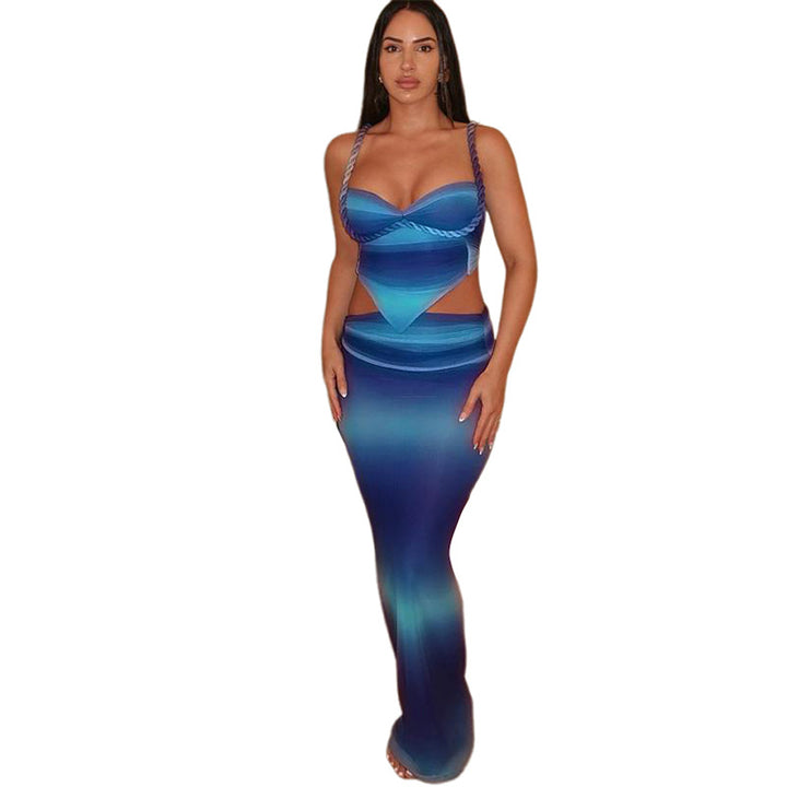 Damen Elegantes Maxikleid mit Taillenschnitt und verführerischem Schnitt Drune
