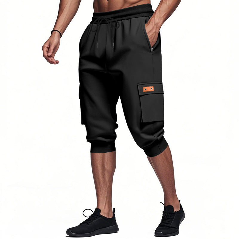 Herren lässige Cargo-Shorts mit Taschen und elastischem Bund Drune