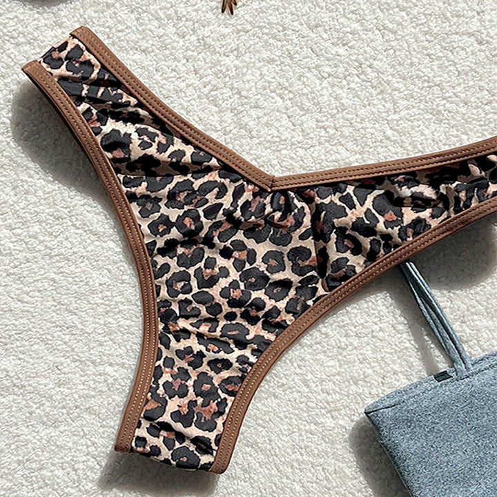 Damen Triangel-Bikini-Set mit tierischem Muster und verspieltem Design Drune