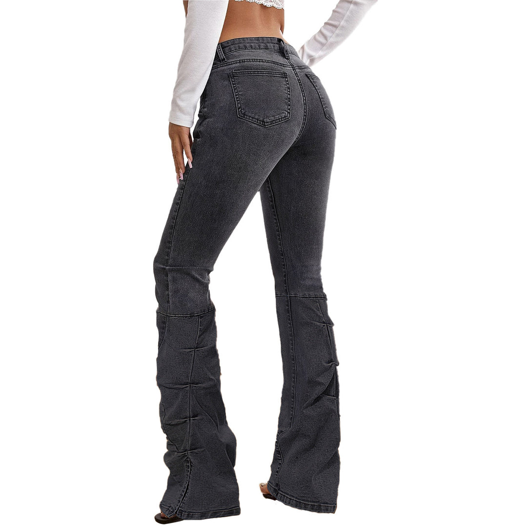 Damen Hochtaillierte Denim-Hose im Sculpting-Straight mit Knieabnähern Drune