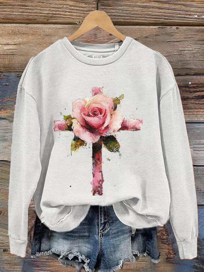 Damen Gemütlicher Pullover mit Herzmotiv Drune