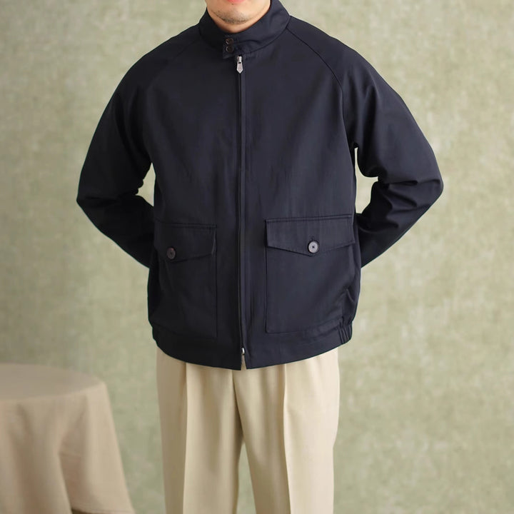 Herren Harrington-Jacke mit Cordkragen und aufgesetzten Pattentaschen Drune
