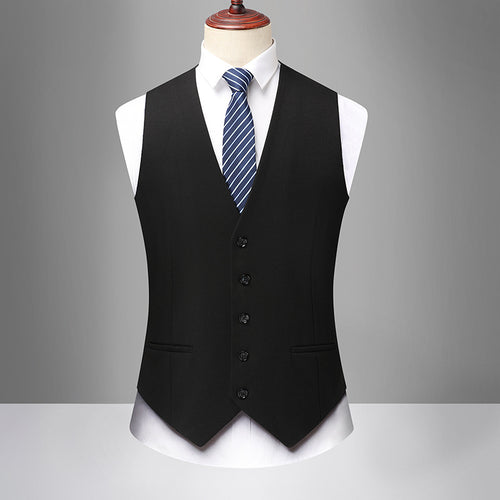 Herren Klassische Slim-Fit Anzugweste mit V-Ausschnitt und Leistentaschen Drune