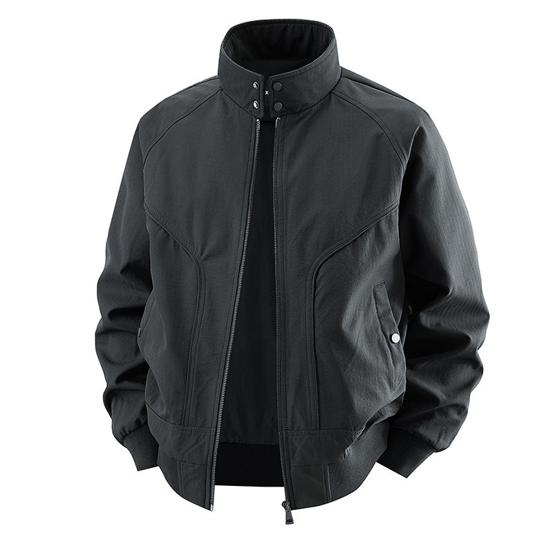 Men's  stretch canvas stand-collar utility bomber jacket Drune