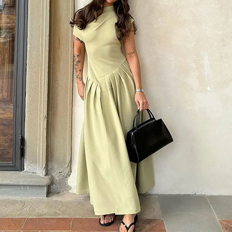 Damen Wickelmaxikleid mit asymmetrischem Schnitt und strukturiertem Design Drune