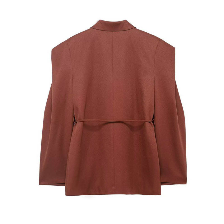 Damen modische Blazerjacke mit tailliertem Schnitt und breiten Ärmeln Drune