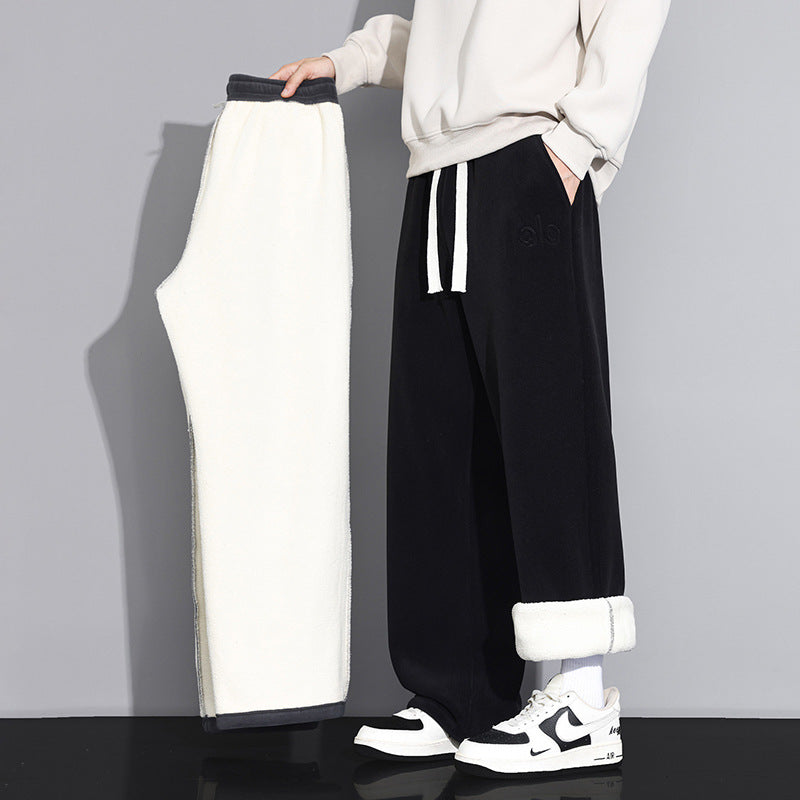 Damen Flauschige Relaxed Fit Freizeithose