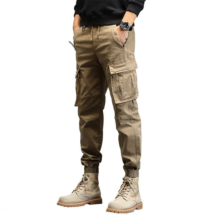 Herren Taktische Cargo‑Joggerhose mit elastischem Tunnelzugbund, Knieabnähern und Mehrfachtaschen Drune