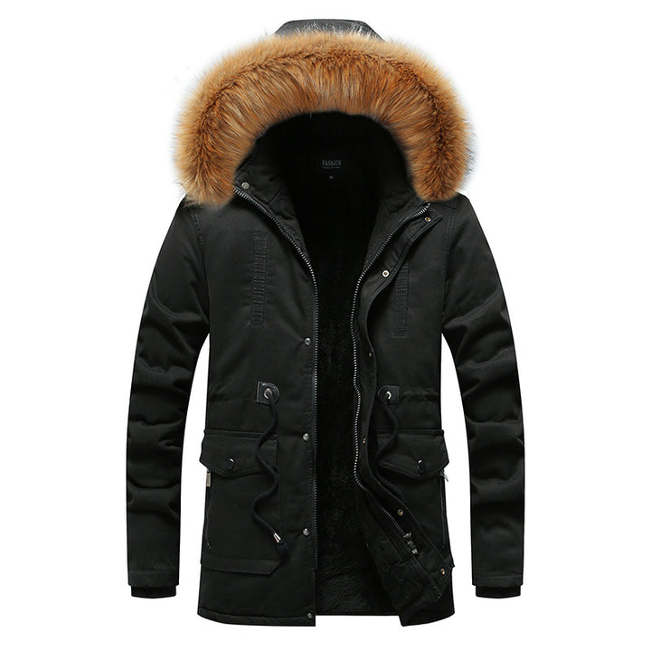 Herren Thermo-Parka mit Kunstfellkapuze und Teddyfutter Drune