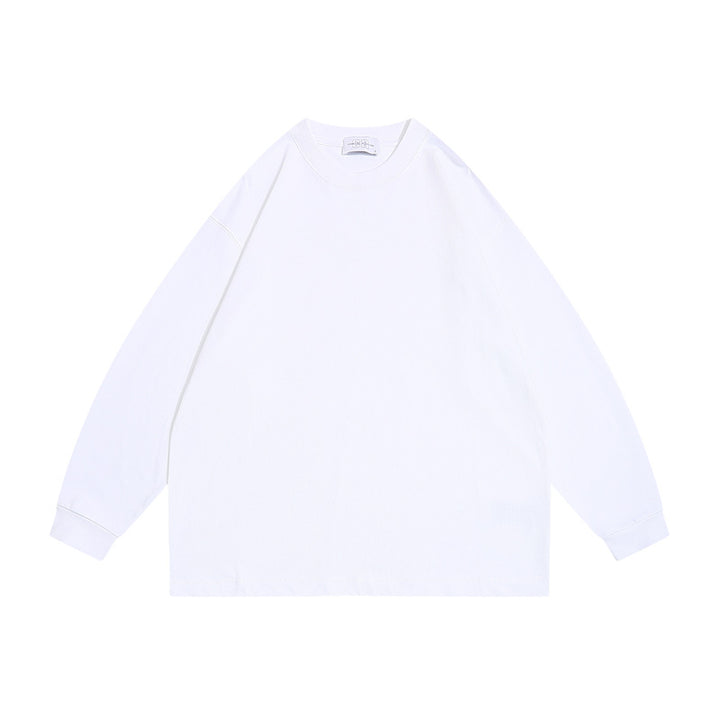 Unisex Oversize-Langarmshirt aus schwerer Baumwollmischung mit Rundhalsausschnitt und gerippten Bündchen Drune