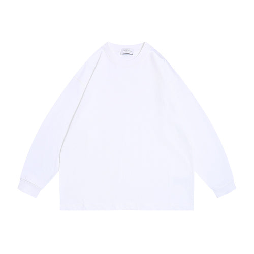 Unisex Oversize-Langarmshirt aus schwerer Baumwollmischung mit Rundhalsausschnitt und gerippten Bündchen Drune