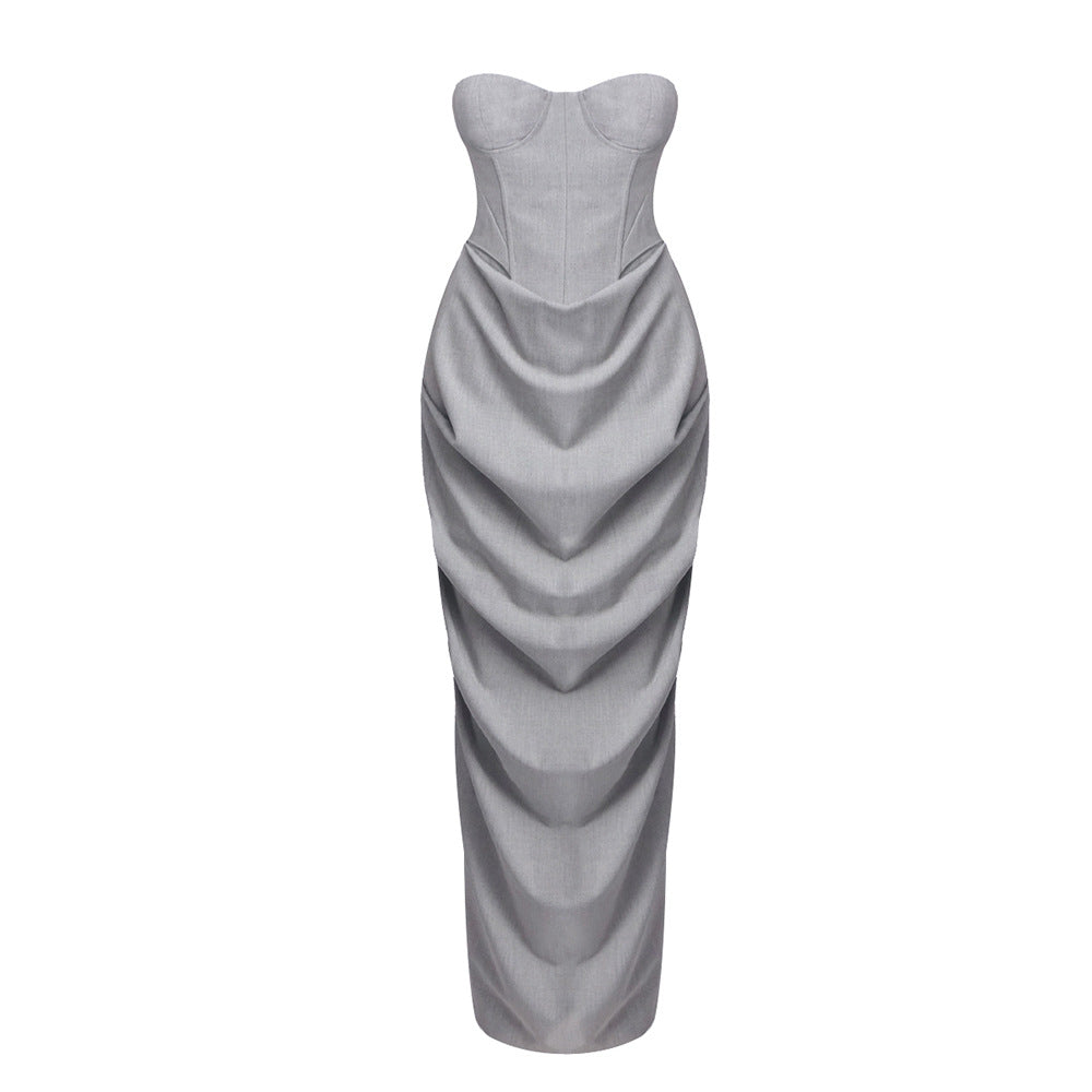 Damen figurbetontes Abendkleid mit raffiniertem Drapierungsdesign Drune
