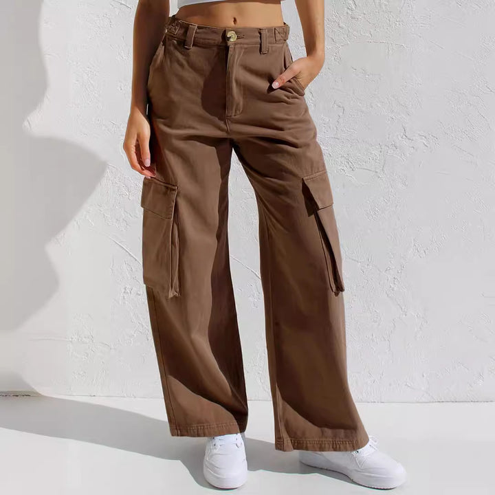 Damen Moderne Cargo-Hose mit funktionalen Seitentaschen und lässigem Schnitt Drune