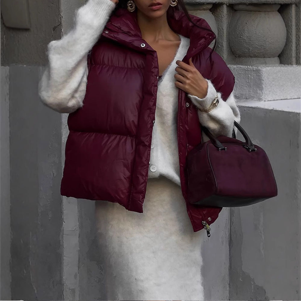 Damen Übergangsjacke im modischen Steppdesign mit hohem Kragen Drune