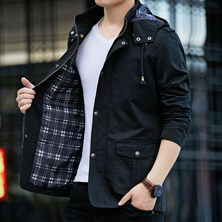 Herren Robuste Parkajacke mit verstellbarer Kapuze Drune