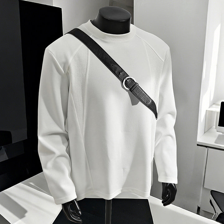 Herren Minimalistisches Langarm-Sweatshirt mit Raglanärmeln und Clean-Cut Rundhals Drune