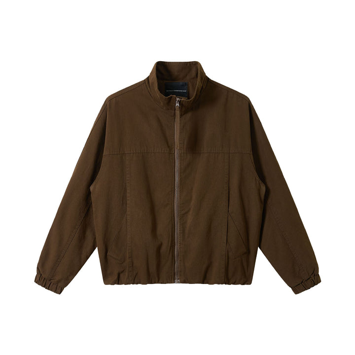 Herren Boxy-Canvas-Fieldblouson mit hohem Stehkragen und elastischem Saum Drune
