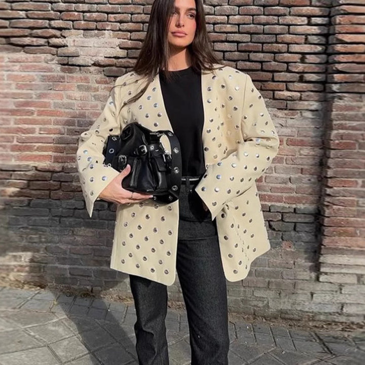 Damen Oversized Blazer mit luxuriösen Applikationen Drune