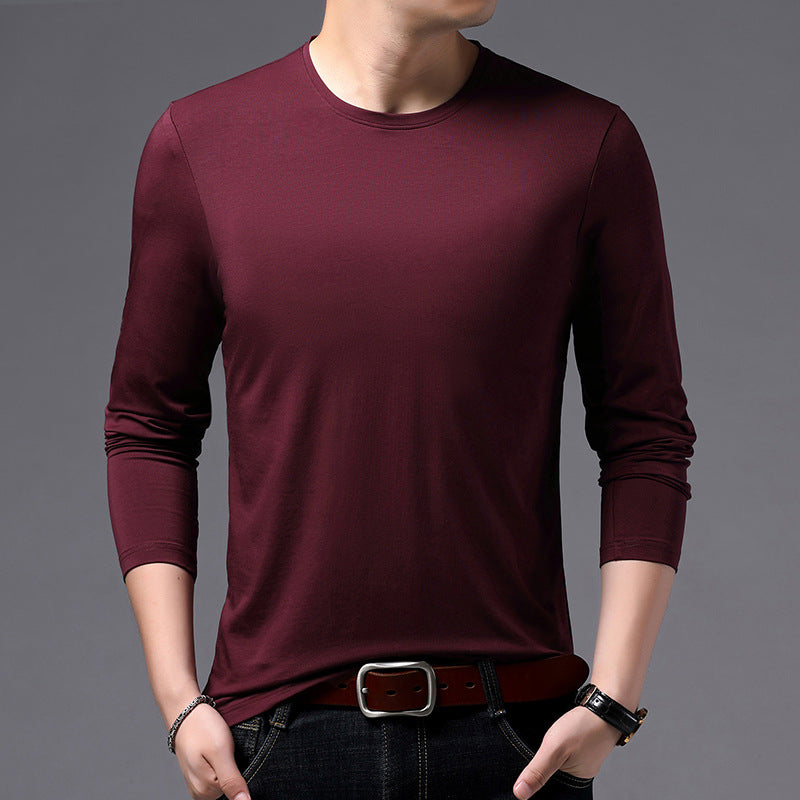 Herren Langarmshirt aus weich fallendem Material mit Rundhalsausschnitt Drune
