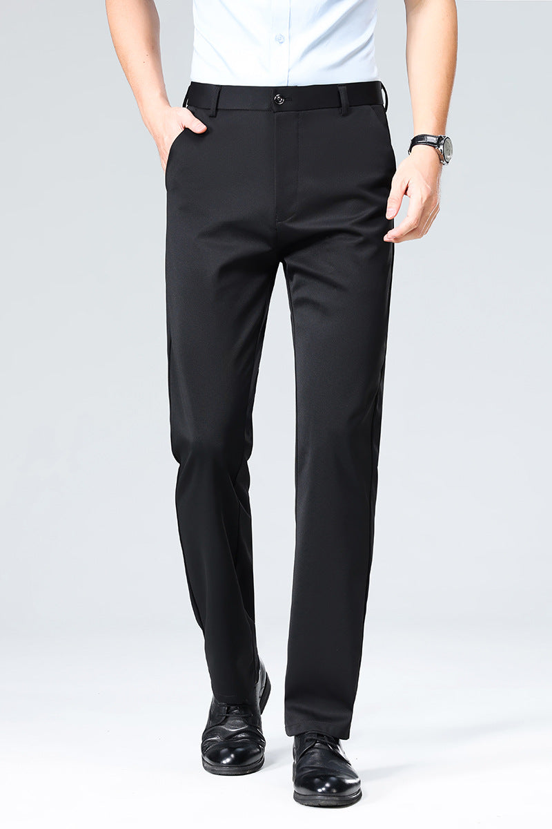 Herren Schlanke Business-Chinohose mit Stretch-Twill, Bügelfalte & verdeckten Reißverschlusstaschen Drune
