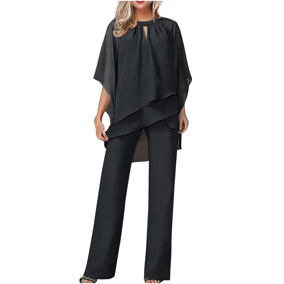 Damen elegante Tunika mit Weitbein-Hosen Drune
