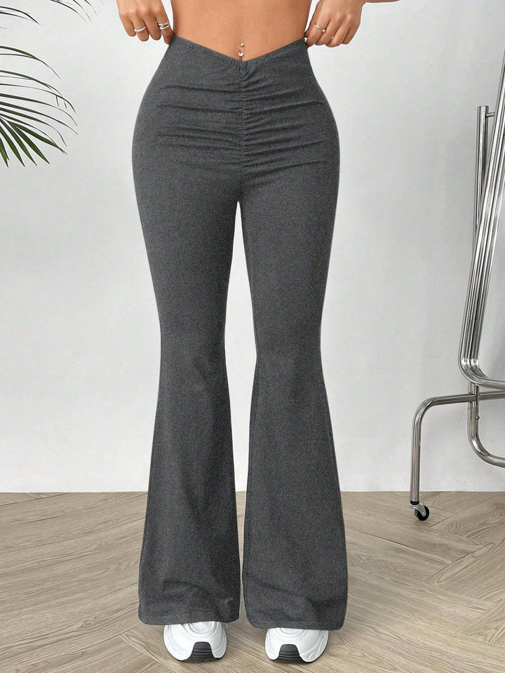 Damen Hochtaillierte Bootcut-Hose Drune