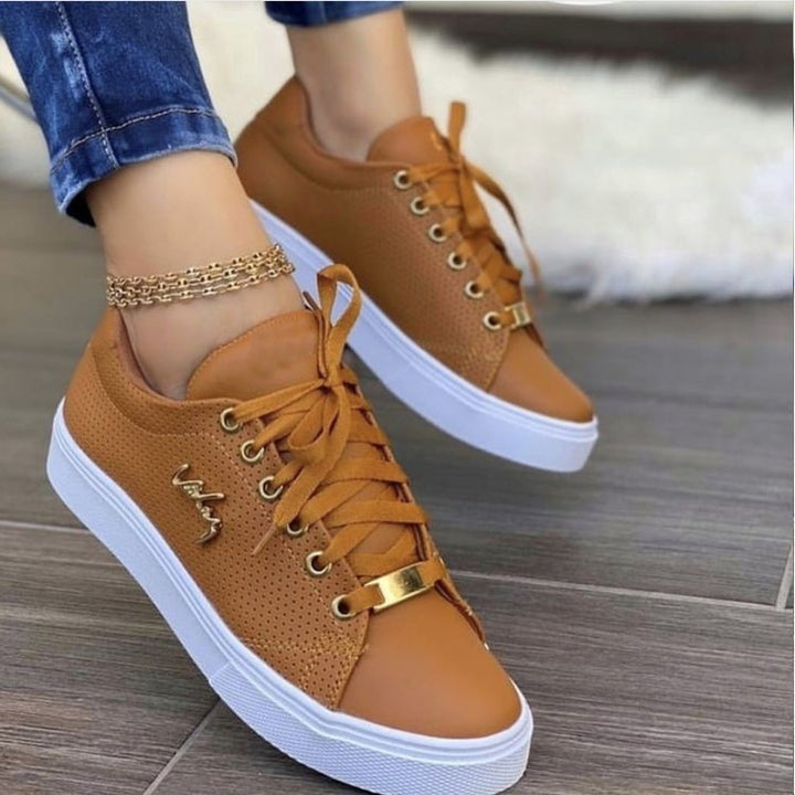 Damen modische Sneaker mit atmungsaktivem Obermaterial und eleganten Metallakzenten Drune