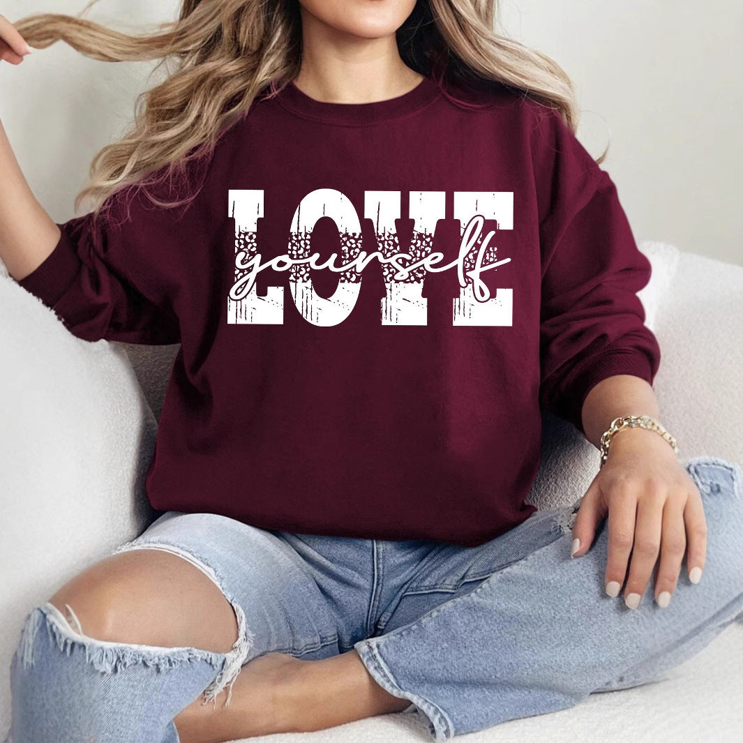 Damen Sweatshirt mit kreativem LOVE-Schriftzug und lässiger Passform Drune