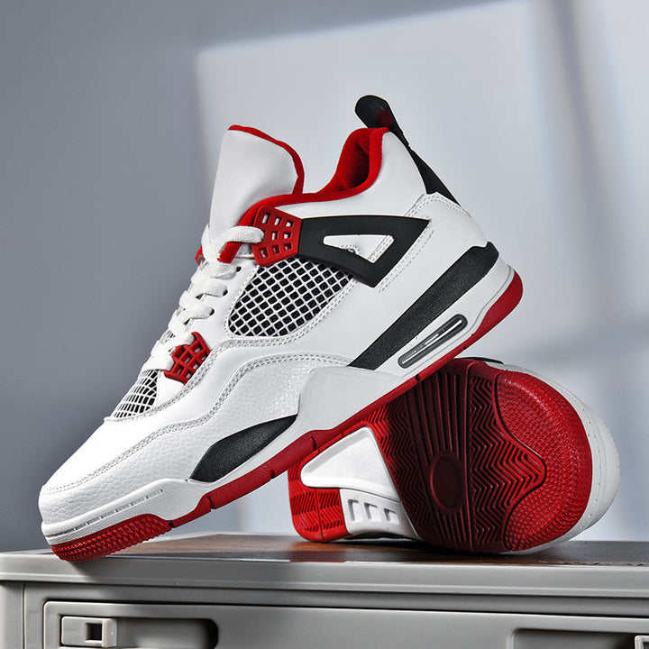 Unisex Mid-Cut Heritage-Basketball-Sneaker mit Mesh-Seiteneinsatz, TPU-Fersendetail und gepolsterter Komfortsohle Drune