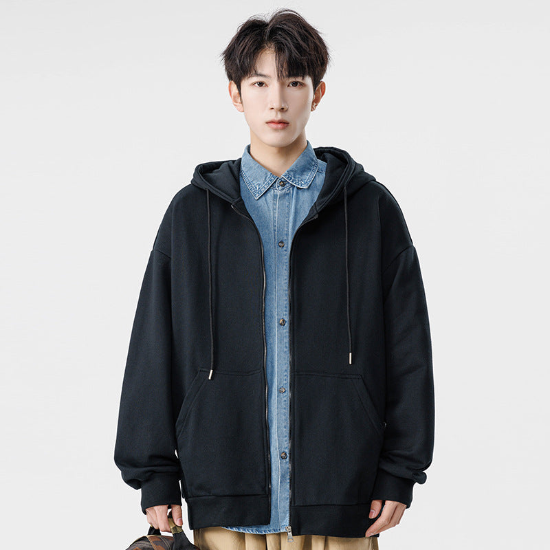 Unisex Oversize Kapuzen-Fleecejacke mit Boxy-Schnitt und Metall-Reißverschluss Drune