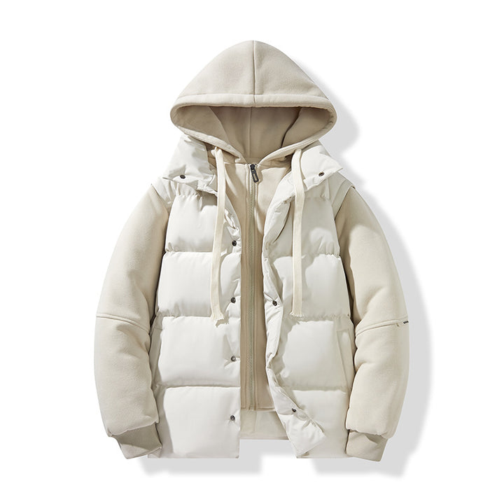 Herren Hybrid-Steppjacke mit integrierter Kapuzen-Fleeceinnenschicht Drune