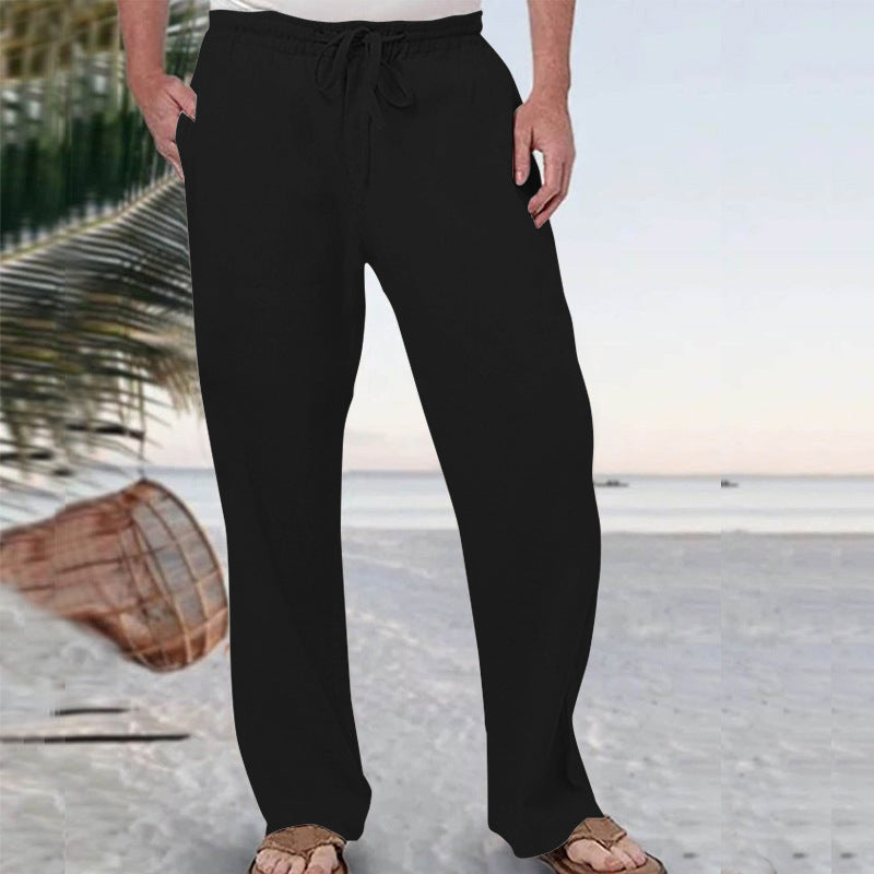 Herren nan weiche Loungehose aus Baumwolljersey mit elastischem Tunnelzugbund und seitlichen Eingrifftaschen Drune