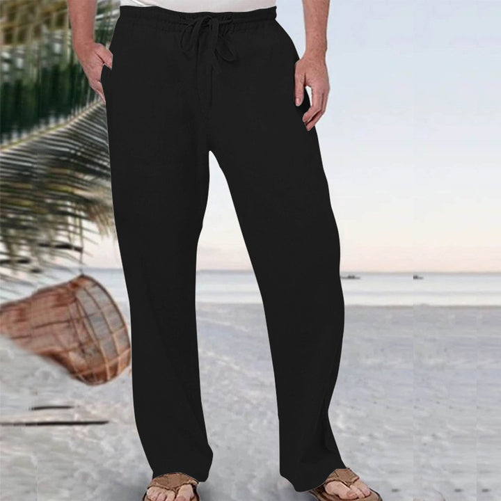 Herren nan weiche Loungehose aus Baumwolljersey mit elastischem Tunnelzugbund und seitlichen Eingrifftaschen Drune