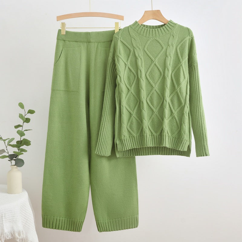 Damen Strick-Set mit Rautenstruktur Drune