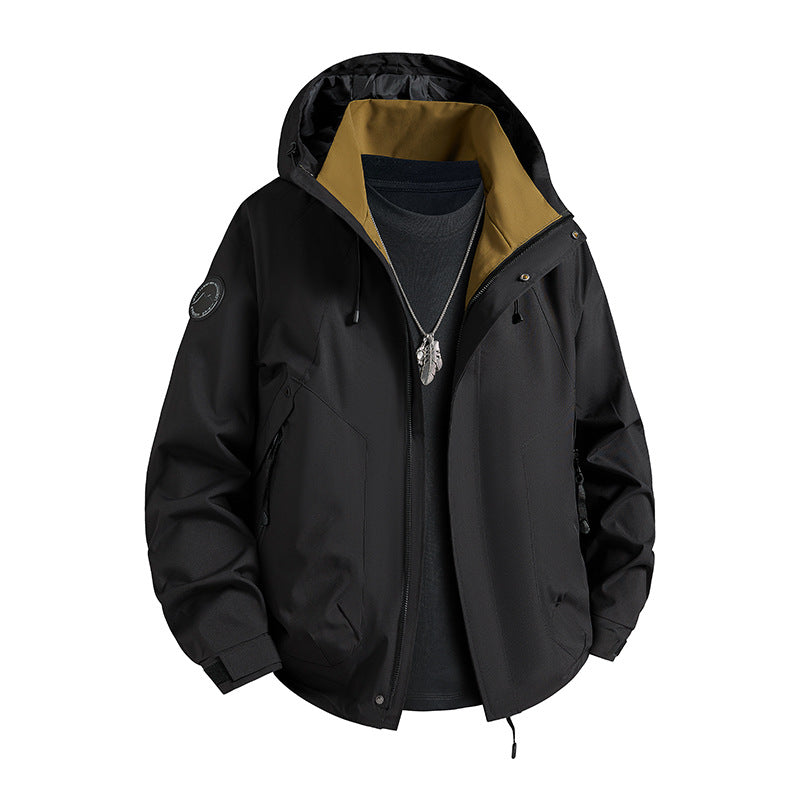 Herren wasserdichte Softshelljacke mit Kapuze und Fleece-Innenfutter Drune