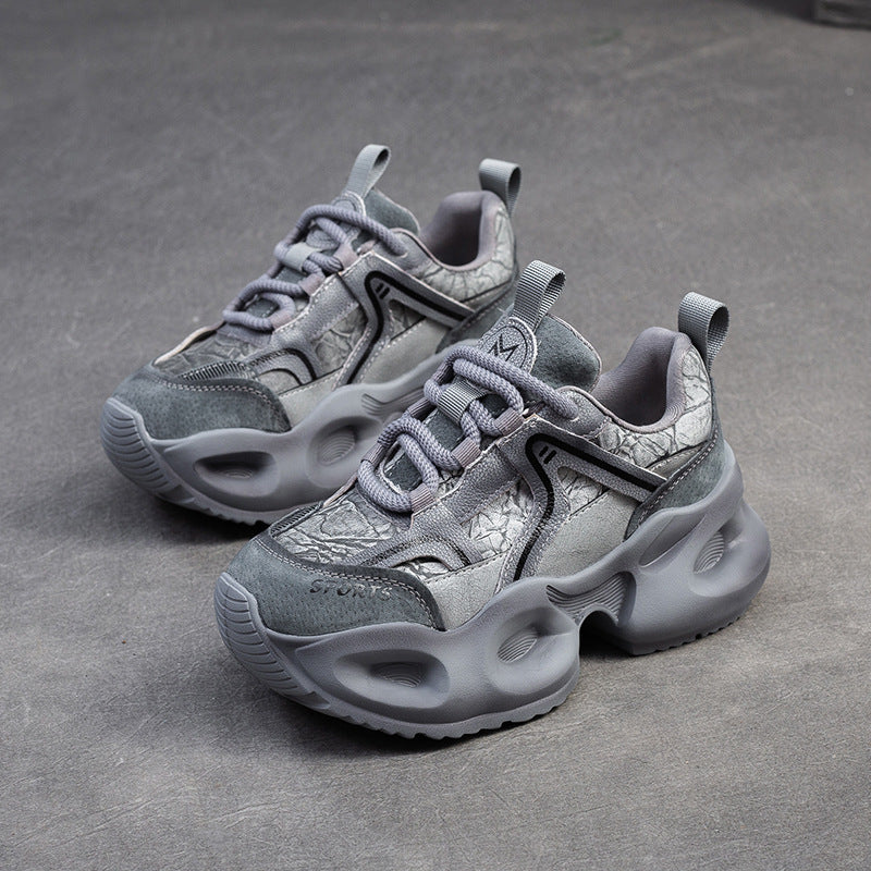 Damen Sportliche Chunky Sneakers mit stilvollem Oberflächen-Design und dämpfendem Sohlenprofil Drune