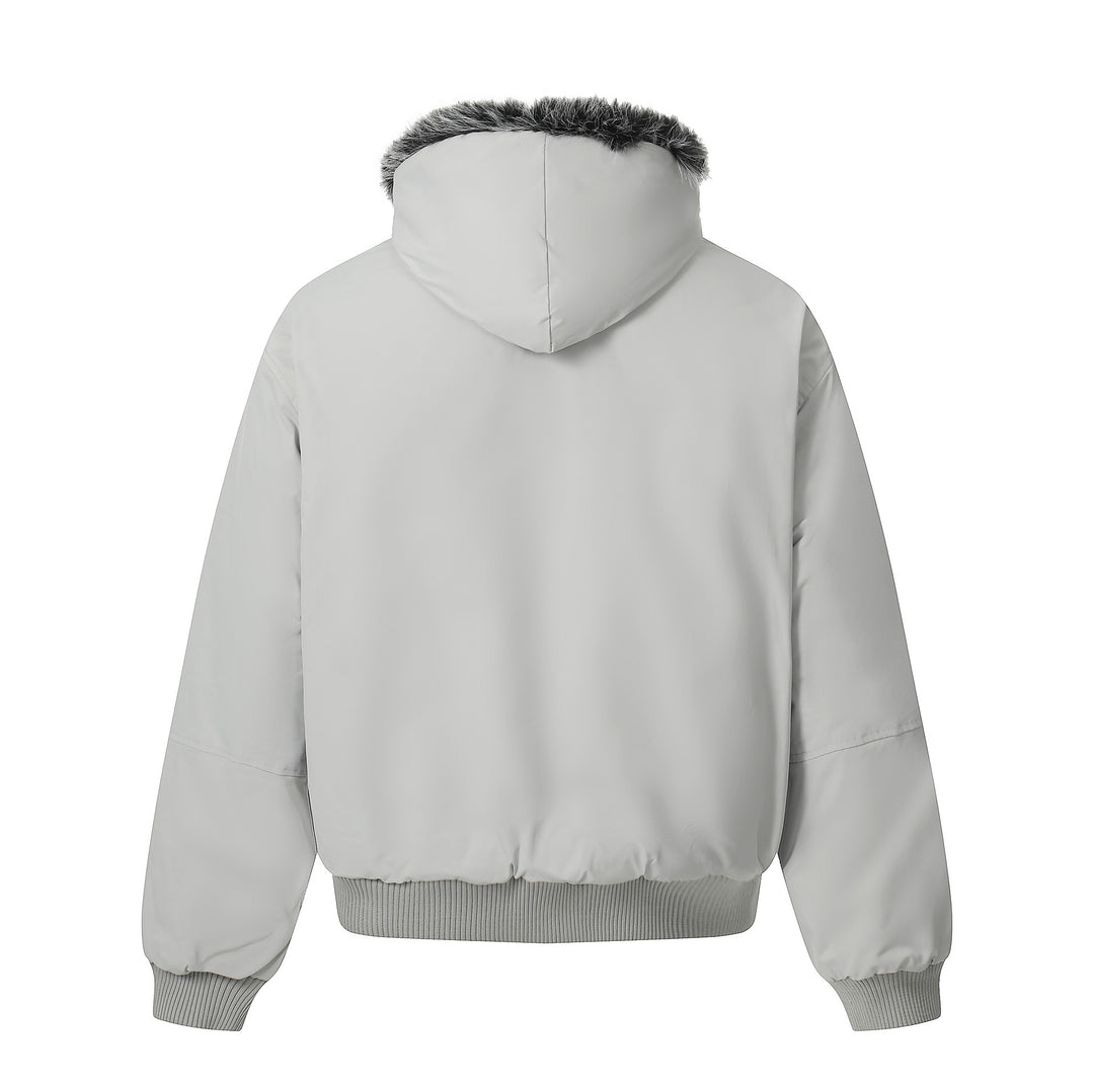 Herren Kurzboxy Bomberjacke im Aviator‑Look mit abnehmbarem Kunstfellkragen Drune