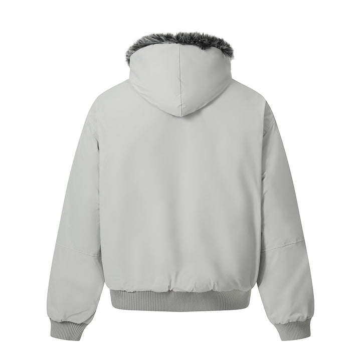 Herren Kurzboxy Bomberjacke im Aviator‑Look mit abnehmbarem Kunstfellkragen Drune