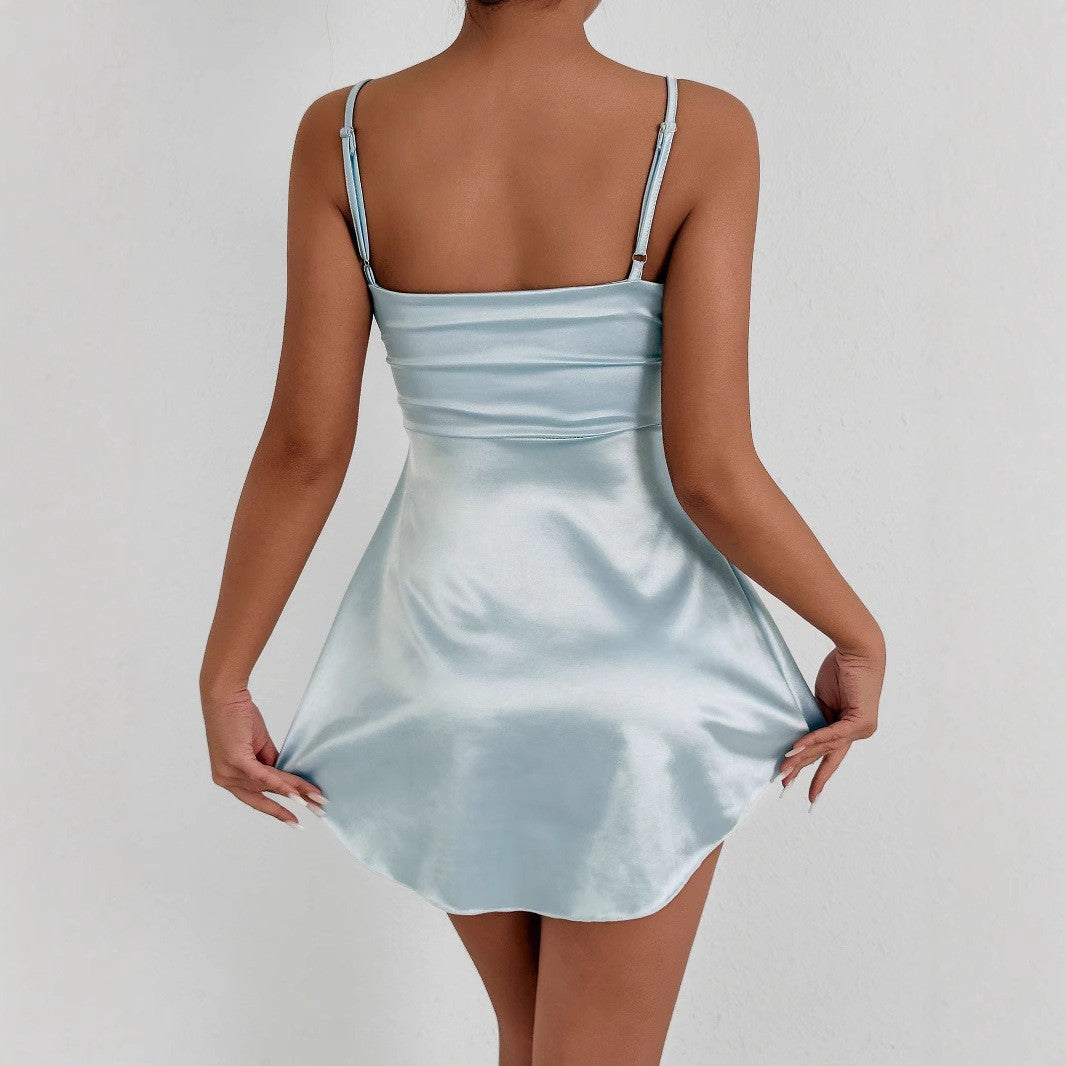 Damen Sommerliches Kleid mit raffinierter Drapierung und verstellbaren Trägern Drune
