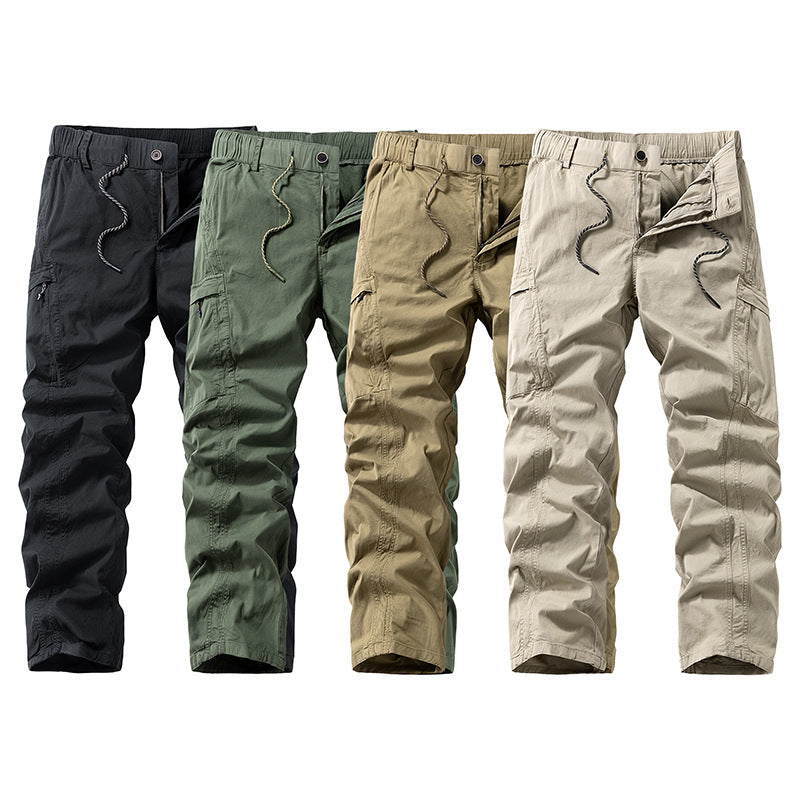 Herren Stretch-Utility-Cargohose mit elastischem Bund und Mehrfachtaschen Drune