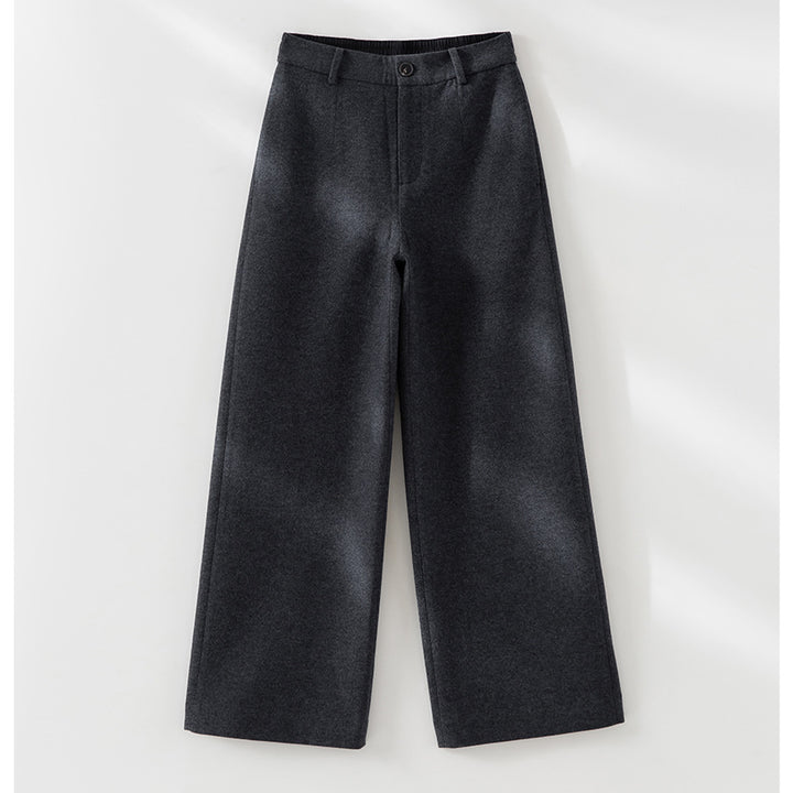 Damen Hochtaillierte Wollmix-Palazzohose mit geradem Bein und elastischem Rückenteil Drune