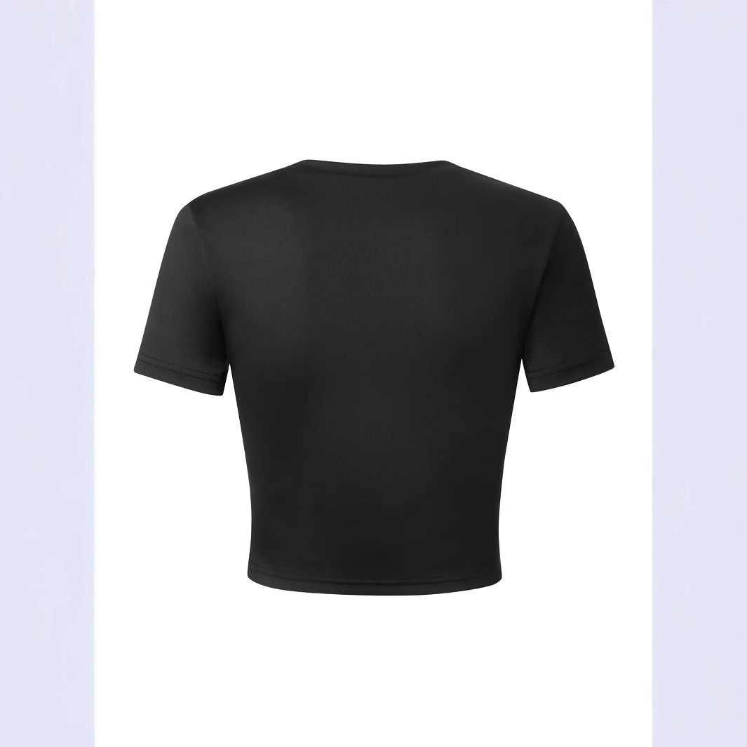 Damen Crop-T-Shirt mit motivierendem Schriftzug Drune
